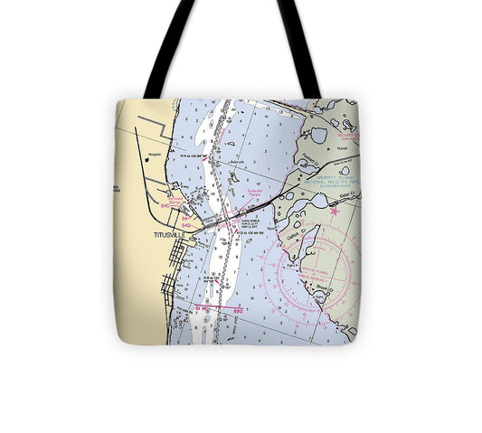 Titusville  Florida Nautical Chart _V6 Tote Bag