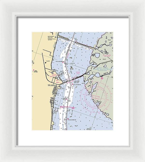 Titusville -florida Nautical Chart _v6 - Framed Print