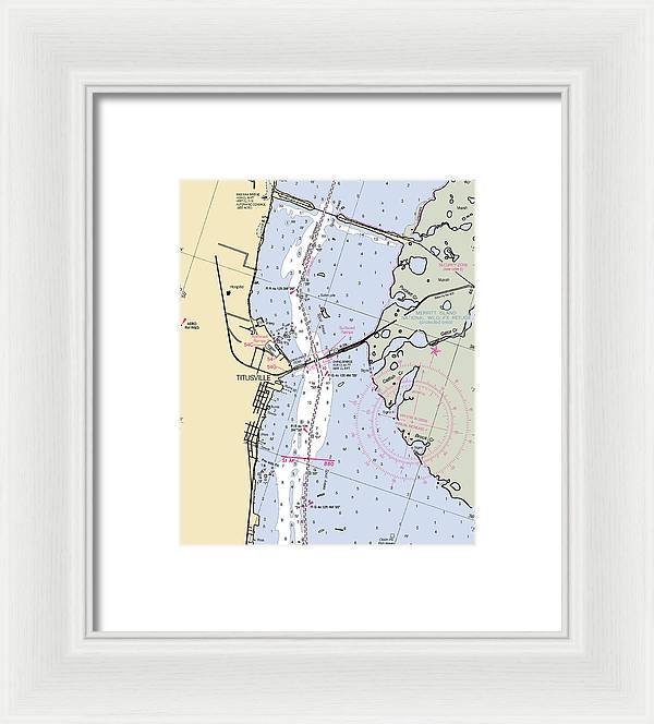 Titusville -florida Nautical Chart _v6 - Framed Print