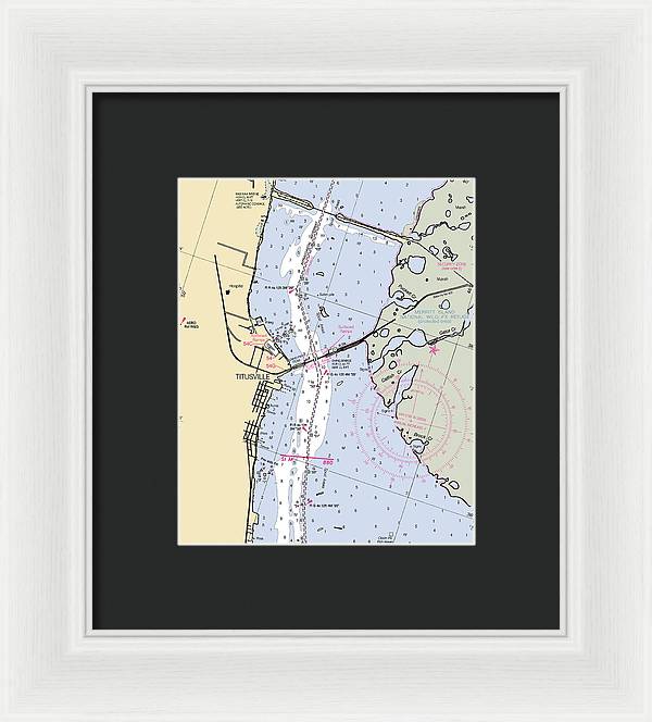 Titusville -florida Nautical Chart _v6 - Framed Print