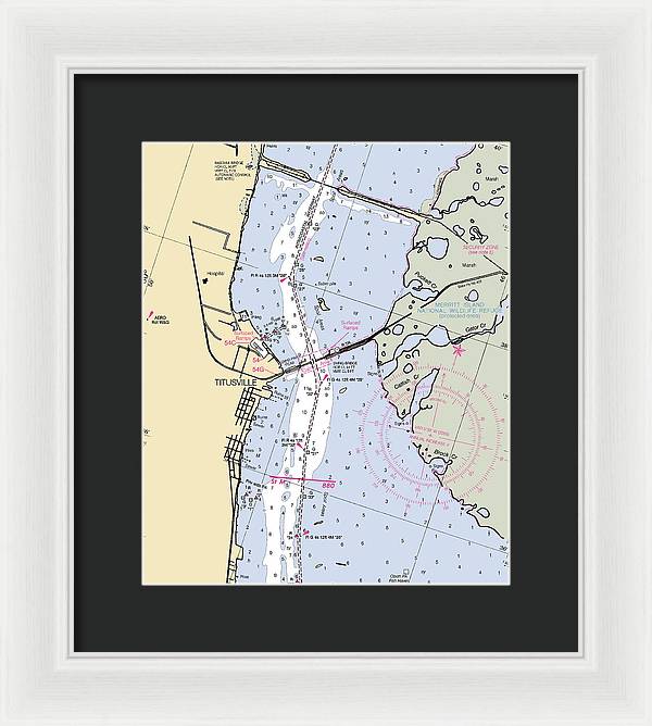 Titusville -florida Nautical Chart _v6 - Framed Print