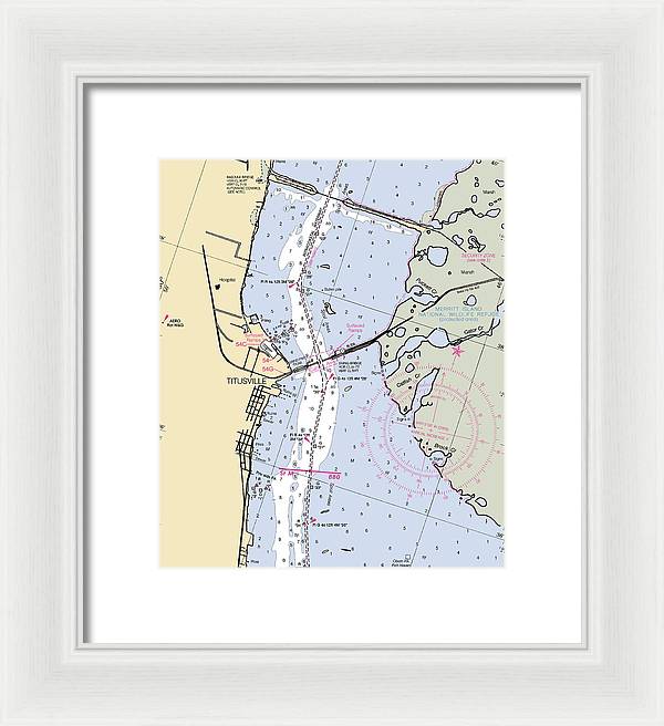 Titusville -florida Nautical Chart _v6 - Framed Print