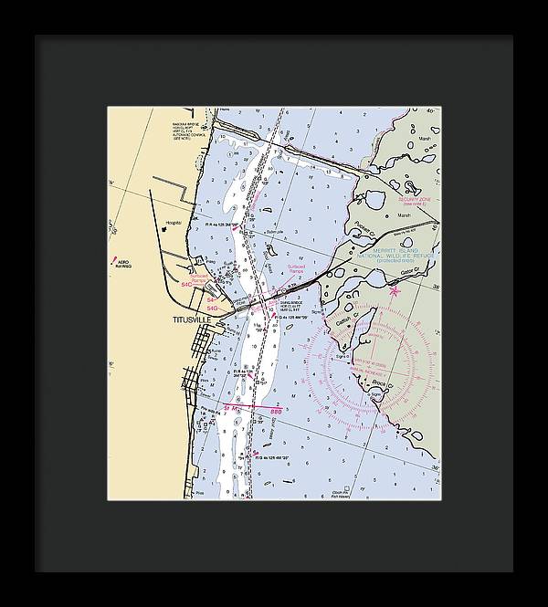 Titusville -florida Nautical Chart _v6 - Framed Print