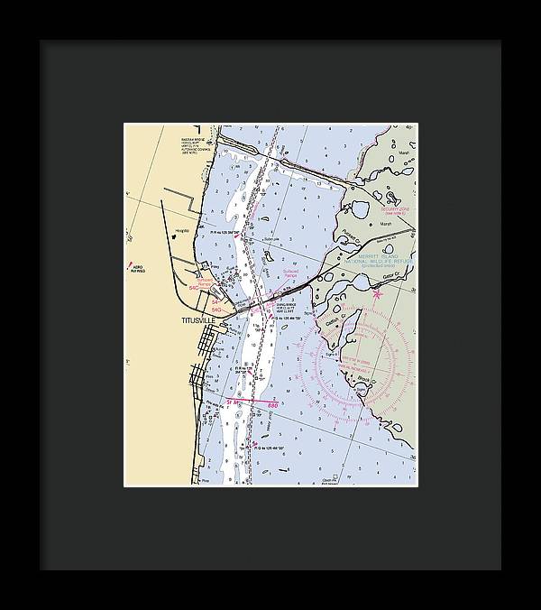 Titusville -florida Nautical Chart _v6 - Framed Print