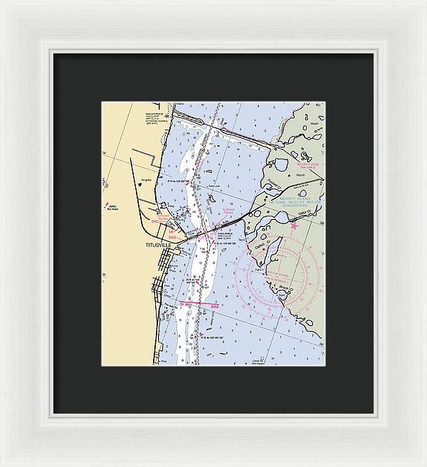 Titusville -florida Nautical Chart _v6 - Framed Print