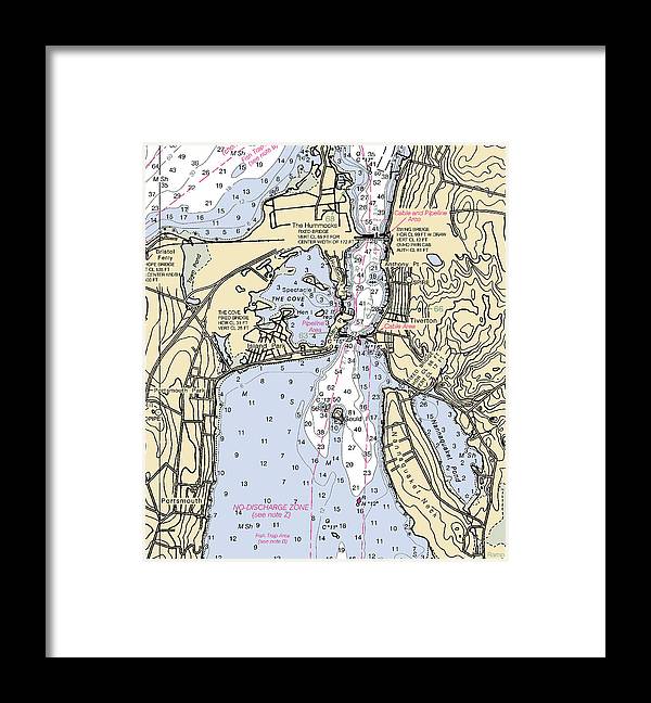 A beuatiful Framed Print of the Tiverton-Rhode Island Nautical Chart by SeaKoast