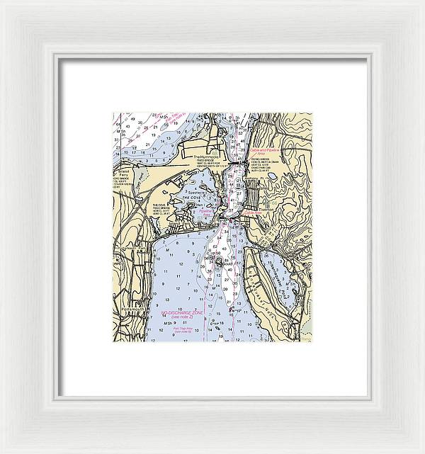 Tiverton-rhode Island Nautical Chart - Framed Print