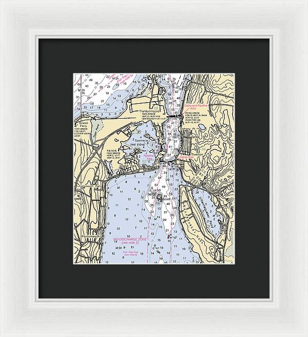 Tiverton-rhode Island Nautical Chart - Framed Print