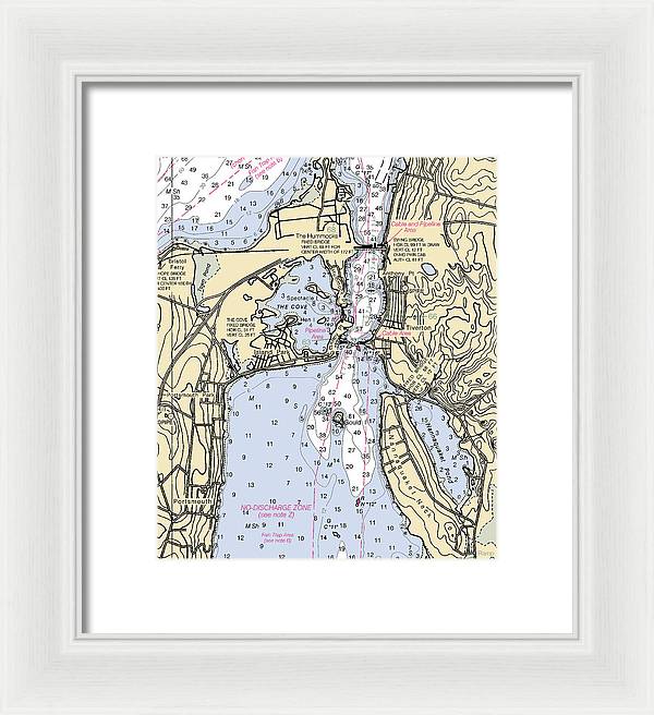 Tiverton-rhode Island Nautical Chart - Framed Print