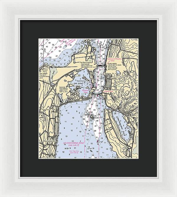 Tiverton-rhode Island Nautical Chart - Framed Print