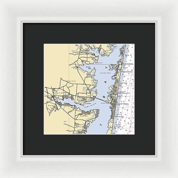 Toms River -new Jersey Nautical Chart _v4 - Framed Print