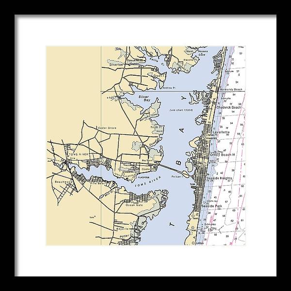 Toms River -new Jersey Nautical Chart _v4 - Framed Print