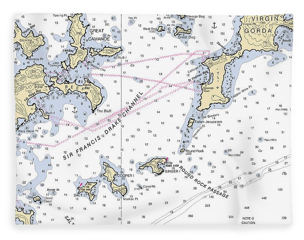 Tortola Virgin Gorda-virgin Islands Nautical Chart - Blanket