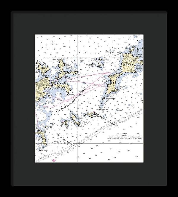 Tortola Virgin Gorda-virgin Islands Nautical Chart - Framed Print