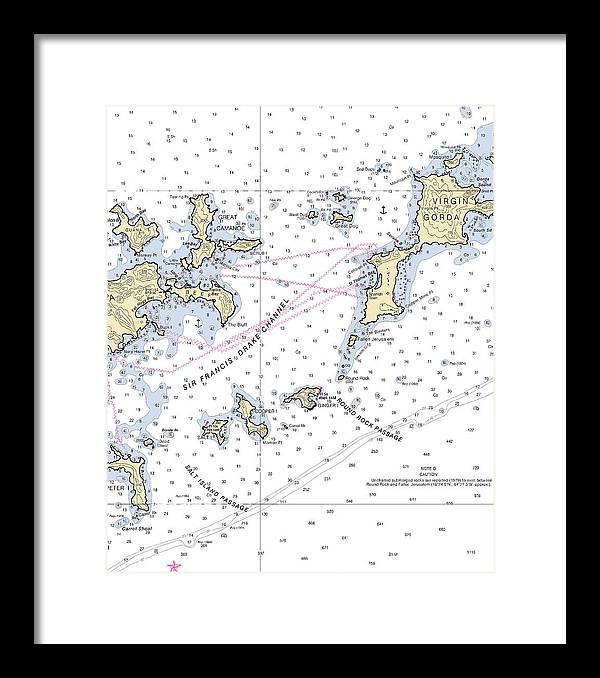 Tortola Virgin Gorda-virgin Islands Nautical Chart - Framed Print