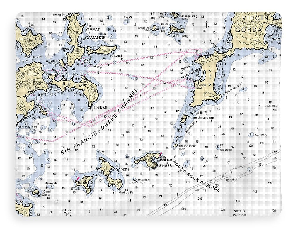 Tortola Virgin Gorda-virgin Islands Nautical Chart - Blanket