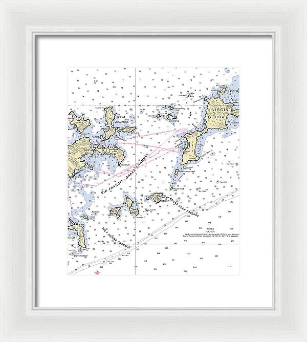 Tortola Virgin Gorda-virgin Islands Nautical Chart - Framed Print