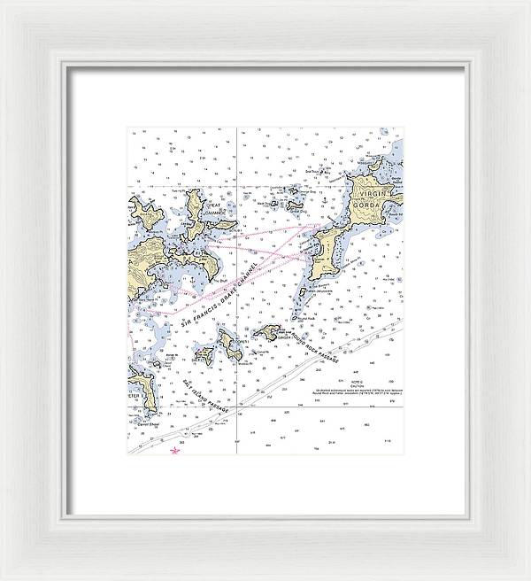 Tortola Virgin Gorda-virgin Islands Nautical Chart - Framed Print