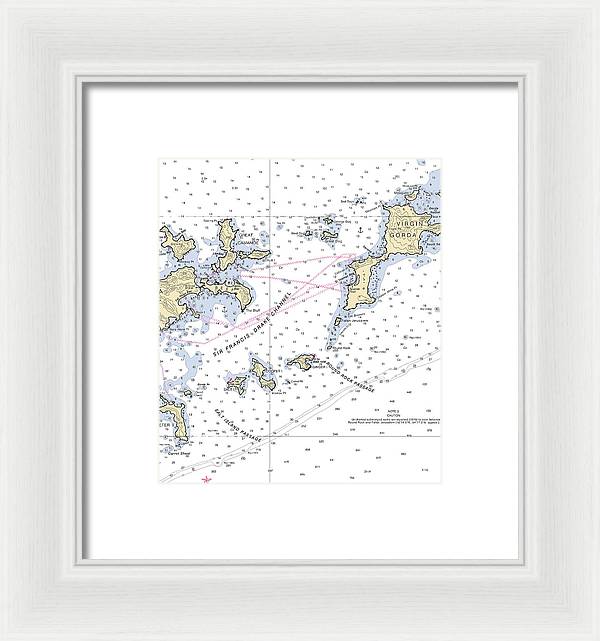 Tortola Virgin Gorda-virgin Islands Nautical Chart - Framed Print