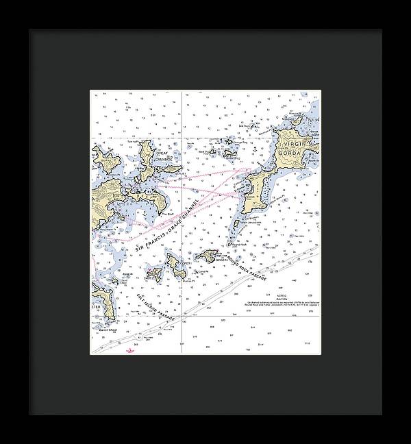 Tortola Virgin Gorda-virgin Islands Nautical Chart - Framed Print