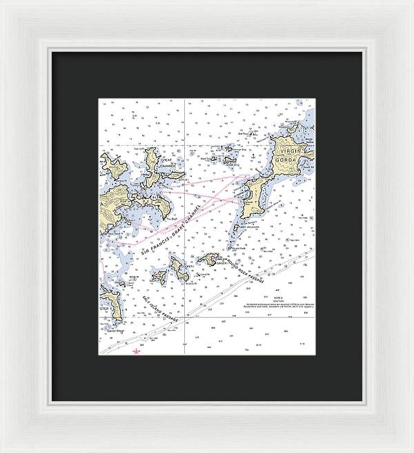 Tortola Virgin Gorda-virgin Islands Nautical Chart - Framed Print