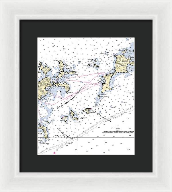 Tortola Virgin Gorda-virgin Islands Nautical Chart - Framed Print