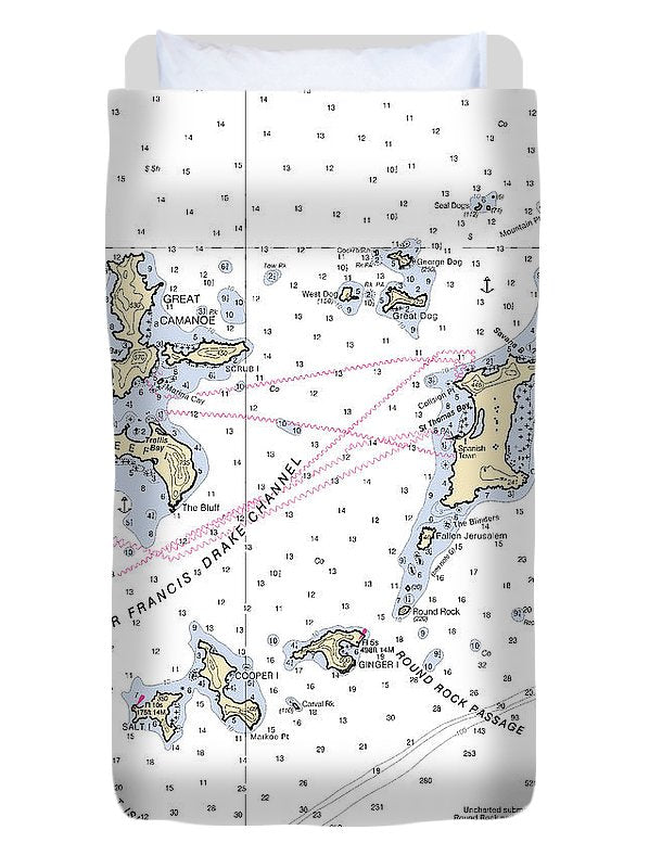 Tortola Virgin Gorda-virgin Islands Nautical Chart - Duvet Cover