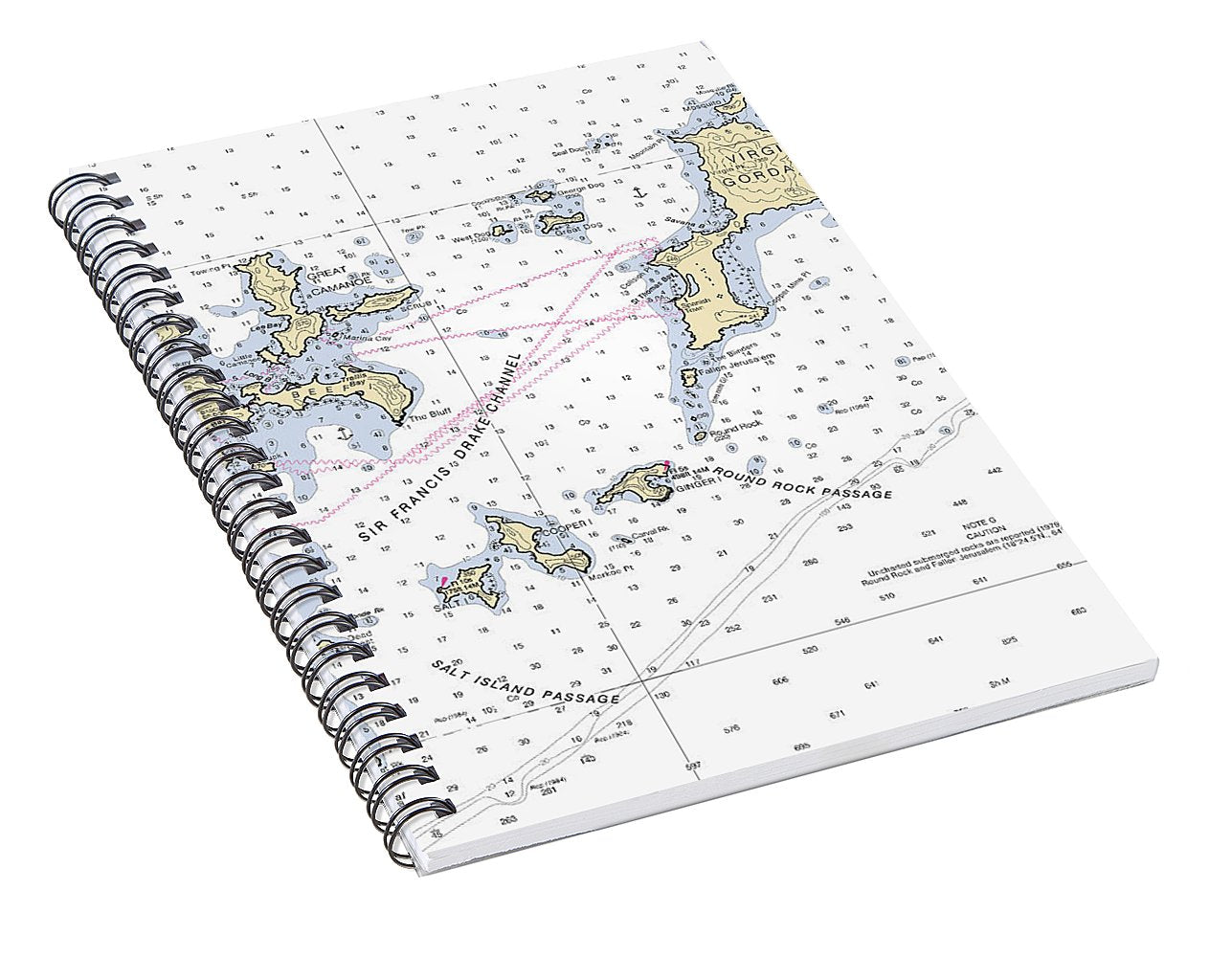 Tortola Virgin Gorda-virgin Islands Nautical Chart - Spiral Notebook