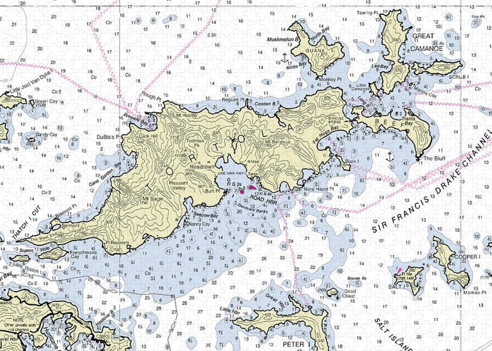 Tortola Virgin Islands Nautical Chart - Puzzle