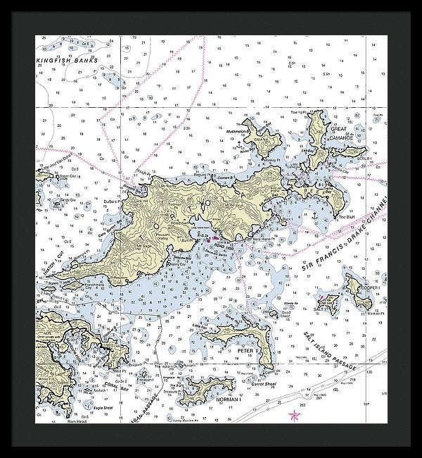 Tortola Virgin Islands Nautical Chart - Framed Print