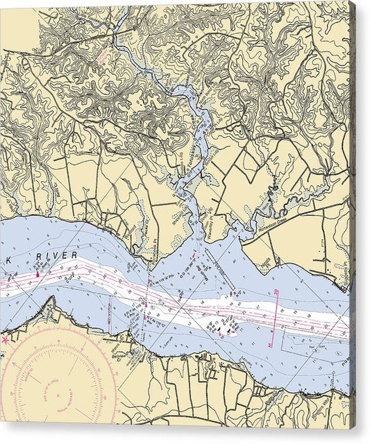 Totuskey Point-Virginia Nautical Chart  Acrylic Print