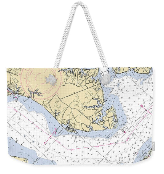 Towles Point-virginia Nautical Chart - Weekender Tote Bag