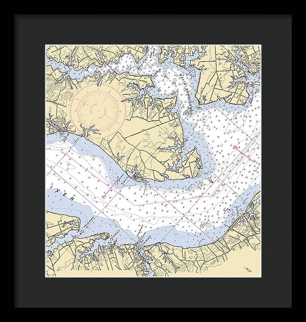 Towles Point-virginia Nautical Chart - Framed Print