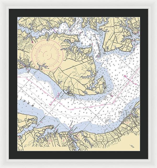 Towles Point-virginia Nautical Chart - Framed Print