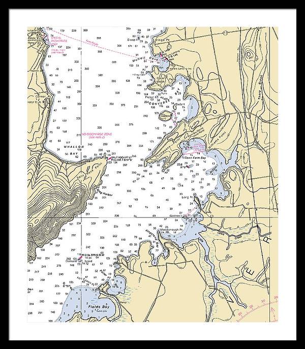Town Farm Bay-lake Champlain  Nautical Chart - Framed Print
