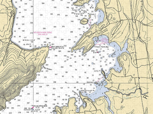 Town Farm Bay Lake Champlain  Nautical Chart Puzzle
