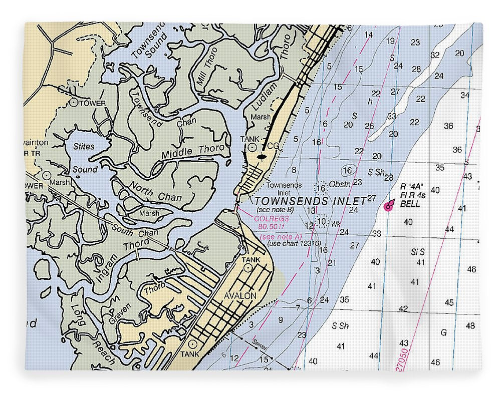 Townsends Inlet-new Jersey Nautical Chart - Blanket