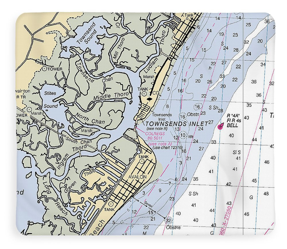 Townsends Inlet-new Jersey Nautical Chart - Blanket