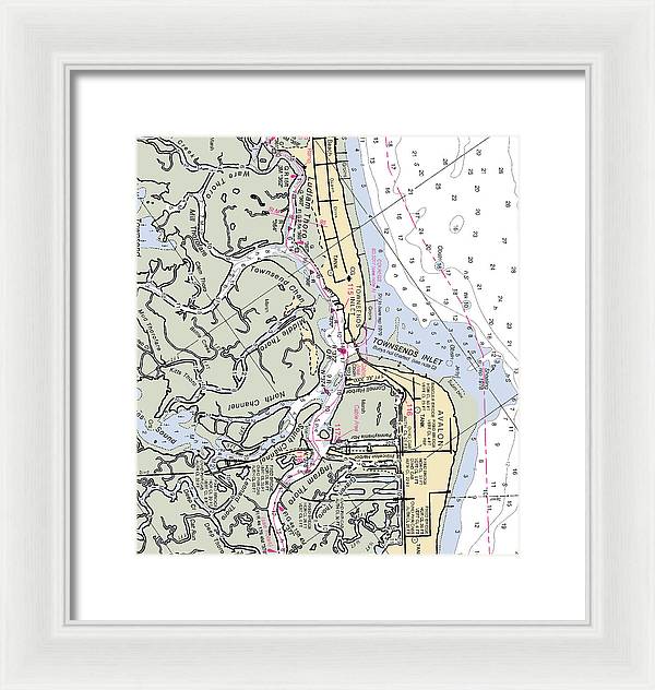 Townsends Inlet -new Jersey Nautical Chart _v2 - Framed Print