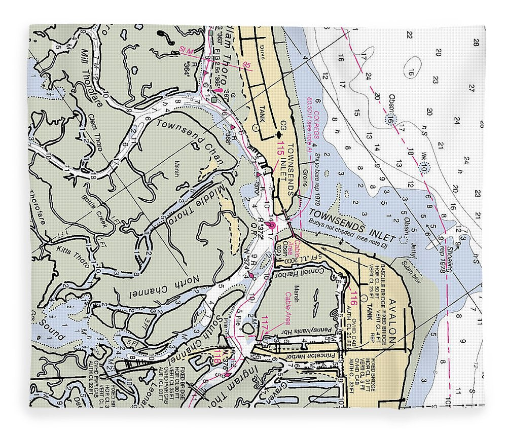 Townsends Inlet  New Jersey Nautical Chart _V2 Blanket