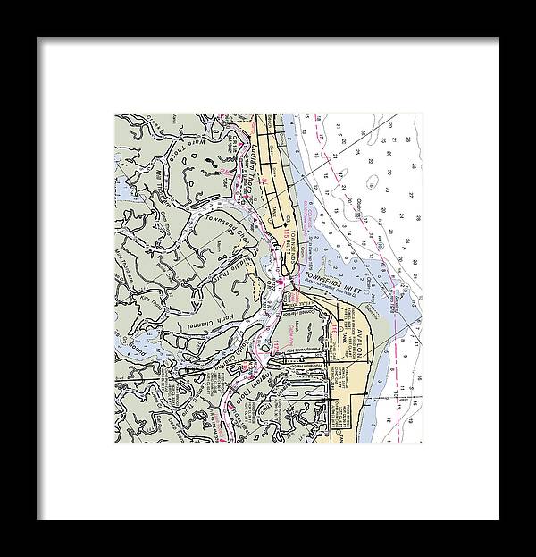 A beuatiful Framed Print of the Townsends Inlet -New Jersey Nautical Chart _V2 by SeaKoast