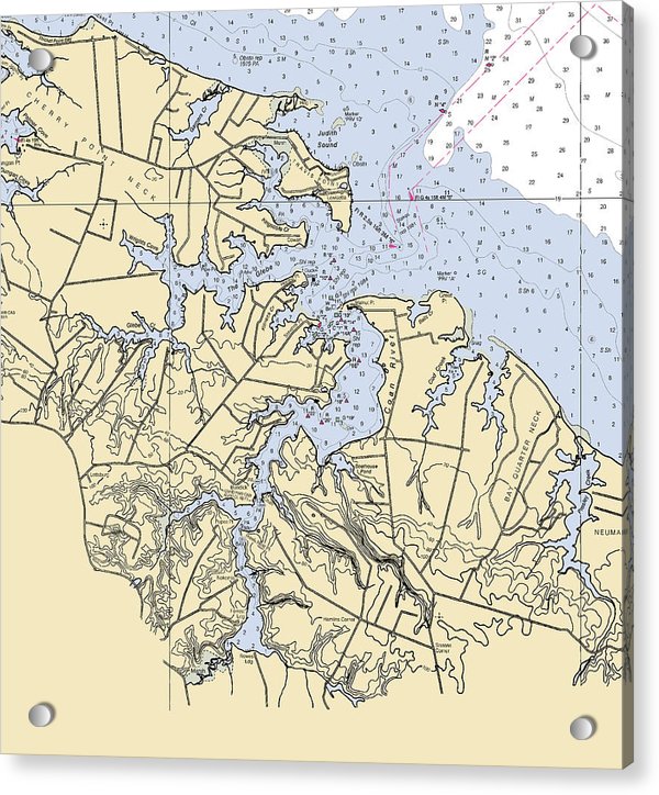 Travis Point-virginia Nautical Chart - Acrylic Print