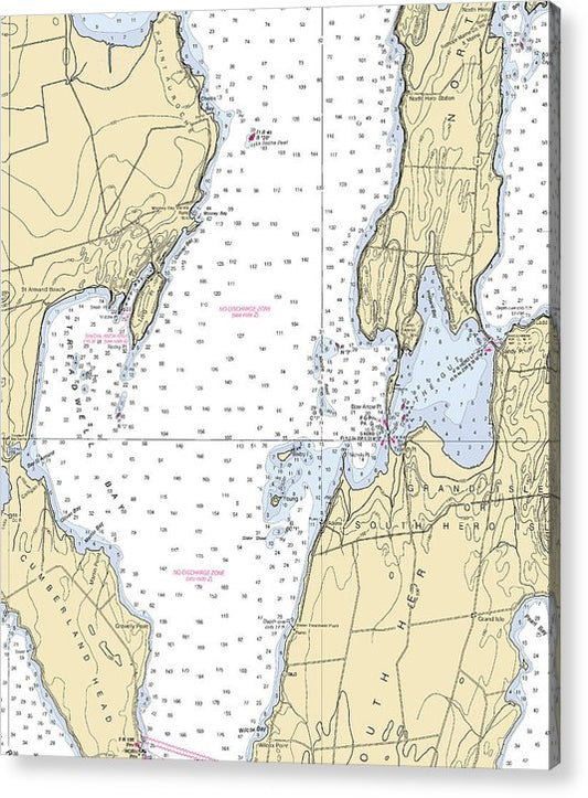 Treadwell Bay-Lake Champlain  Nautical Chart  Acrylic Print