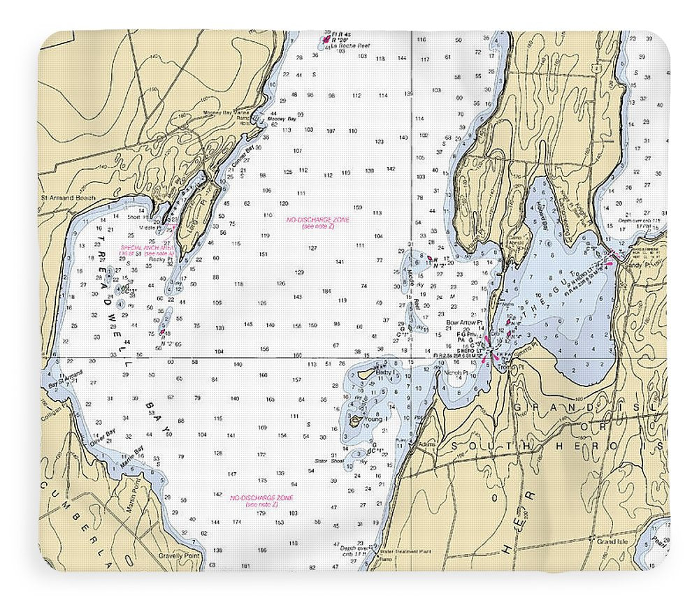 Treadwell Bay-lake Champlain  Nautical Chart - Blanket