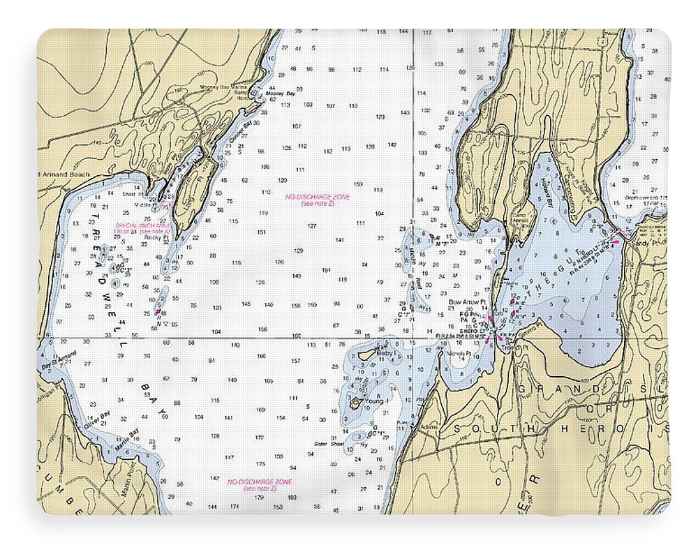 Treadwell Bay-lake Champlain  Nautical Chart - Blanket