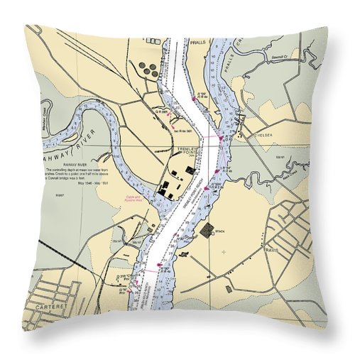 Tremlay Point-new Jersey Nautical Chart - Throw Pillow