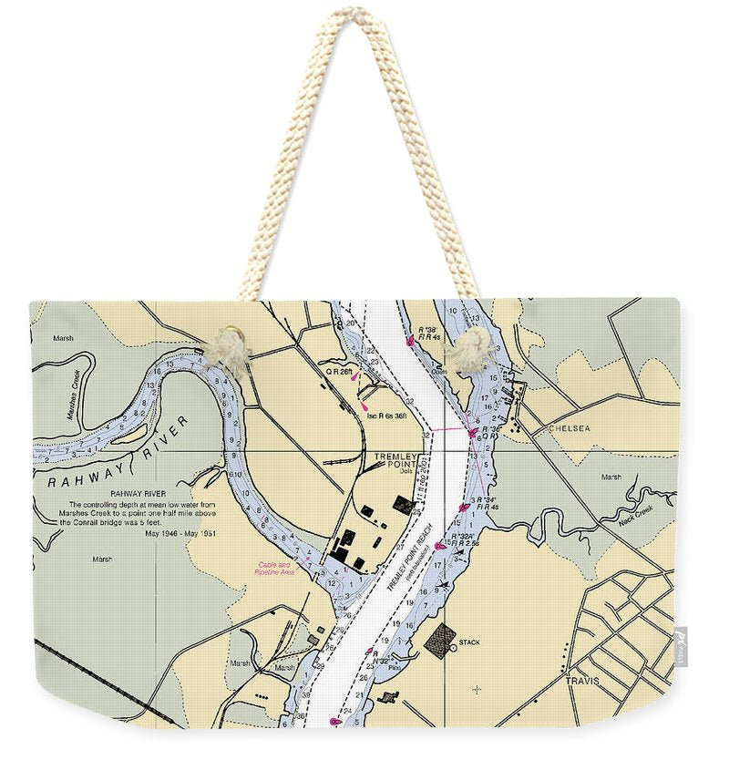 Tremlay Point-new Jersey Nautical Chart - Weekender Tote Bag