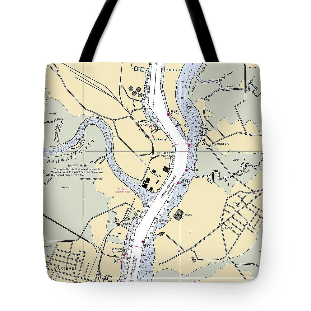 Tremlay Point-new Jersey Nautical Chart - Tote Bag