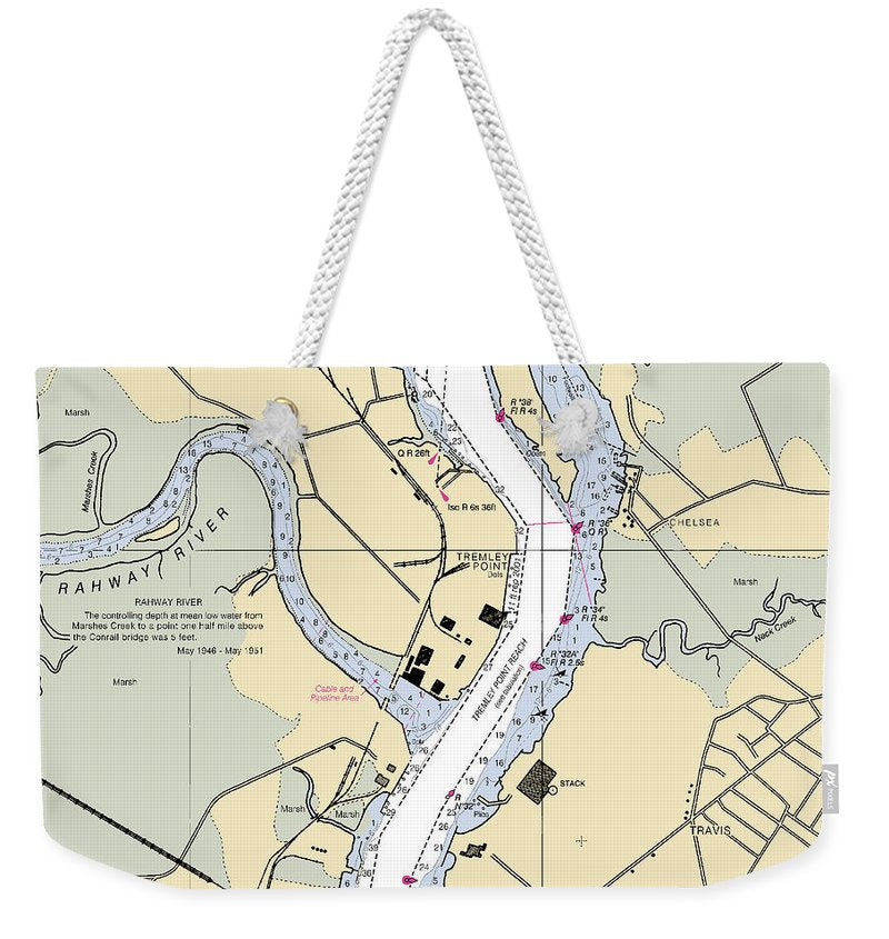 Tremlay Point-new Jersey Nautical Chart - Weekender Tote Bag