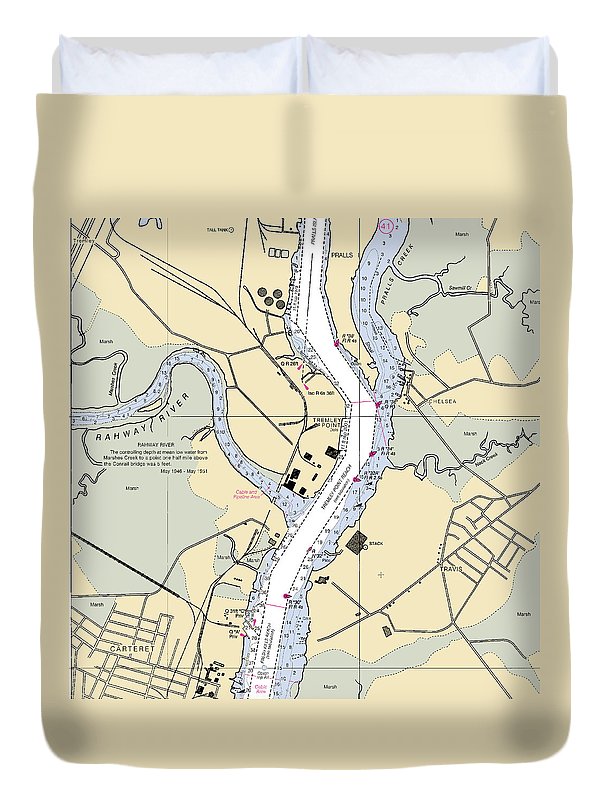 Tremlay Point-new Jersey Nautical Chart - Duvet Cover